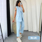 🌸💖 Women’s Stylish Sleeveless Blazer & High-Waisted Pants Set