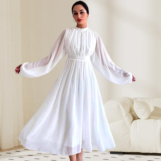Elegant och atmosfärisk klänning med hög midja för kvinnor