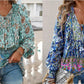 🌸Speciale prijs🌸Vrouwelijke modieuze bedrukte V-hals lange mouw shirt