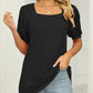 Square Neck T-shirt with Puff Sleeves