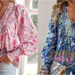 🌸Speciale prijs🌸Vrouwelijke modieuze bedrukte V-hals lange mouw shirt