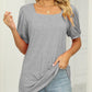 Square Neck T-shirt with Puff Sleeves