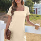 👗Women's Casual Square Neck Pocket Short Sleeve Dress with Pockets💕