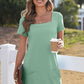 👗Women's Casual Square Neck Pocket Short Sleeve Dress with Pockets💕