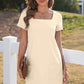👗Women's Casual Square Neck Pocket Short Sleeve Dress with Pockets💕