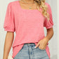 Square Neck T-shirt with Puff Sleeves