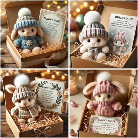🔥Easter Sale: BUY 3 GET 1 FREE - Handmade🐇Mini Bunny Hug Cute Easter Gift🎁