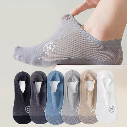 🔥Ultra Thin Liner Socks Non Slip ComBed No Show-strumpor i bomull