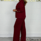 🖤Gold Button Soft Knit Trouser Co-Ord