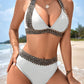 🔥Sexy V-neck Women's Holiday Swimsuit With Wavy Pattern