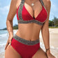 🔥Sexy V-neck Women's Holiday Swimsuit With Wavy Pattern