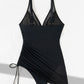 🏝️👙Slimming Mesh Sheer Sarong Wraps Tummy Control Swimsuit - Light and Graceful, Show Off Your Perfect Curves!