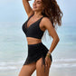 🏝️💖👙Slimming Mesh Sheer Sarong Wraps Tummy Control Swimsuit