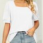 Square Neck T-shirt with Puff Sleeves