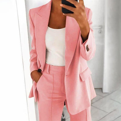 Lapel krage smal cardigan elegant kostymjacka