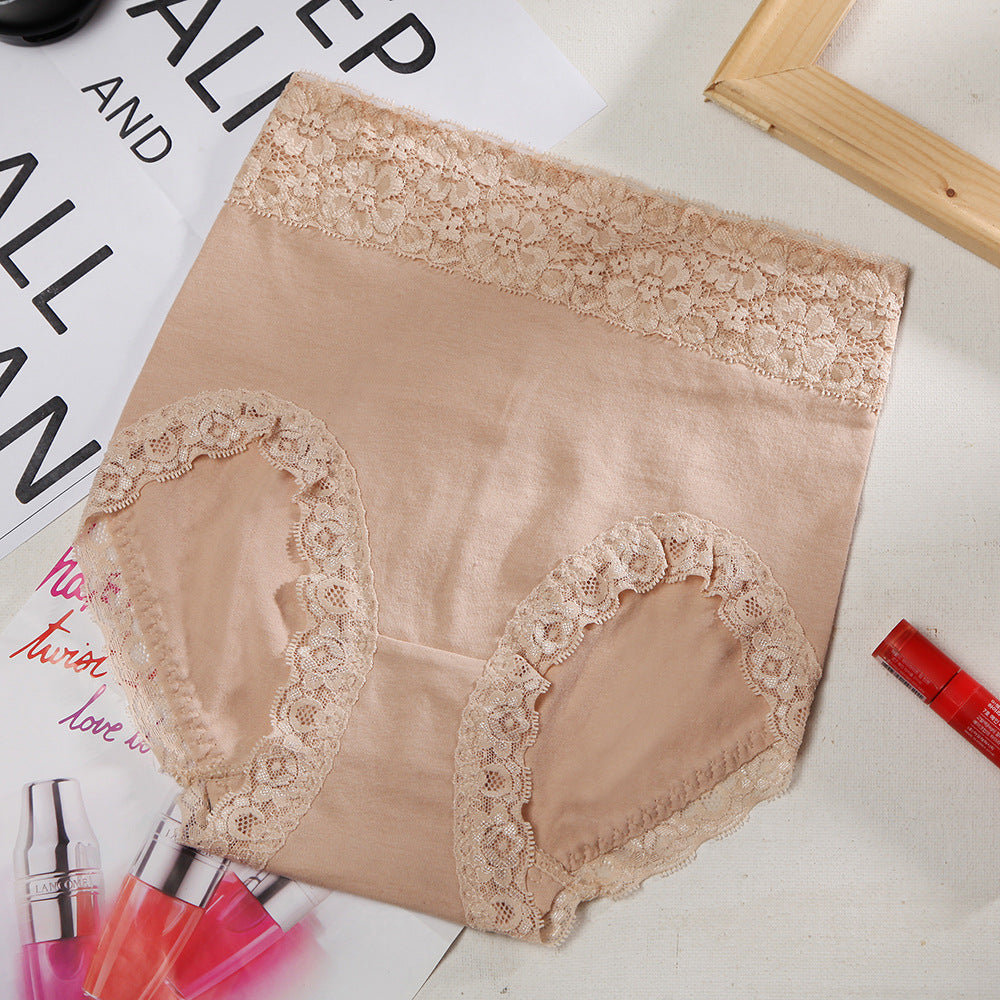 Women's Lace High Waisted Cotton Panties