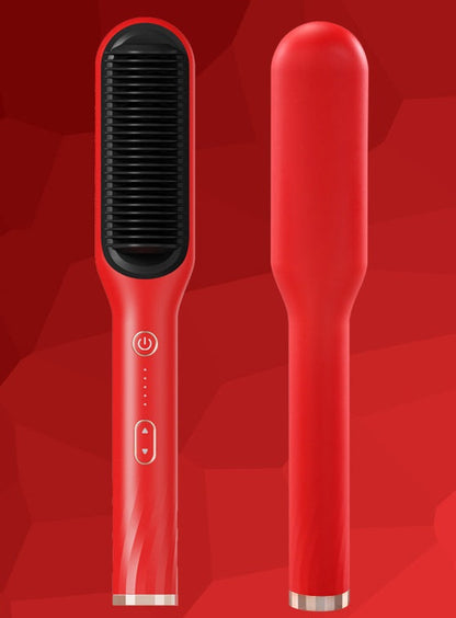 Curl Straight Hair 2 -in -1 -Hot Luftkammad jonisk rak hårkam är torr och våt