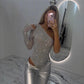 🎉👗Women's One Shoulder Sequin Bodysuit