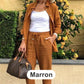✨Damesset met blouse en broek van katoenlinnen met lange mouwen