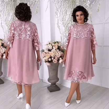 🌸🌸🌸Transparante kanten jurk in een gelaagde look