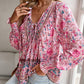 🌸Speciale prijs🌸Vrouwelijke modieuze bedrukte V-hals lange mouw shirt