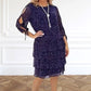 Dames Casual Gedrukte Gelaagde Swing Jurk