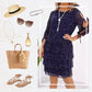 Dames Casual Gedrukte Gelaagde Swing Jurk