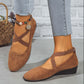 🔥Hot Sale🔥Elegant Solid Color Elastic Strap Low Wedge Shoes