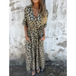 ✨2025 Nieuwe Hot Sale--49% Korting☀️Maxi-jurk met V-hals en luipaardprint