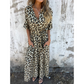 ✨2025 Nieuwe Hot Sale--49% Korting☀️Maxi-jurk met V-hals en luipaardprint