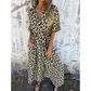 ✨2025 Nieuwe Hot Sale--49% Korting☀️Maxi-jurk met V-hals en luipaardprint