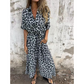 ✨2025 Nieuwe Hot Sale--49% Korting☀️Maxi-jurk met V-hals en luipaardprint