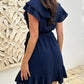 💖Women's Elegant Waist Tie V-Neck Ruffle Dress