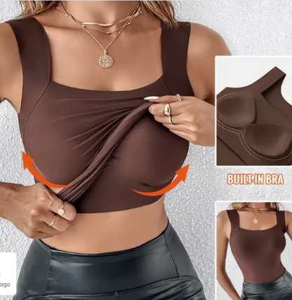 🌸Spring Specials💐Women’s U Neck Thermal Tank Tops with Built-In Bra