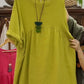 💃Women's Casual Loose Round Neck Solid Color Dress with 3/4 Sleeves & Pockets