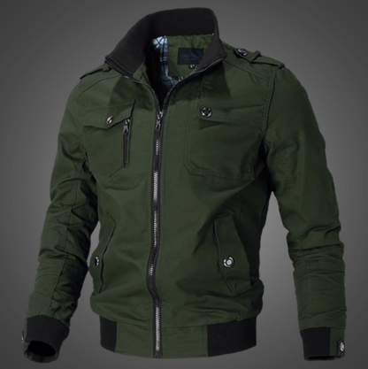 Herrmode Casual Militär Windbreaker Jacka Bomullsrock